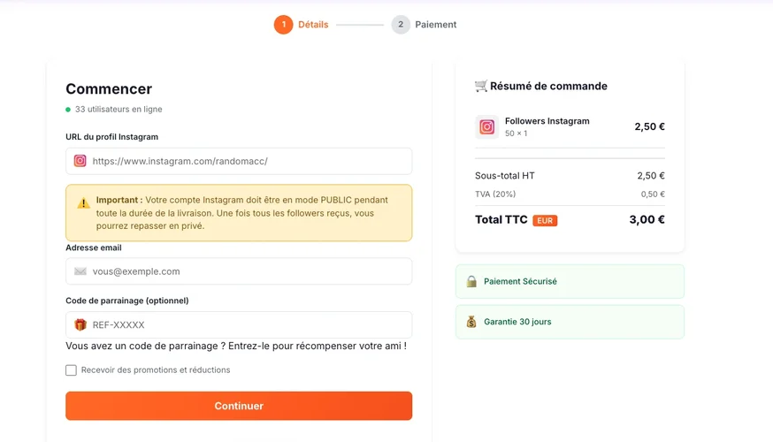 Acheter des followers Instagram - commande Followers Lab